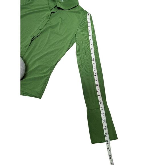 Abercrombie & Fitch slim jersey button down shirt green Small - Picture 10 of 10